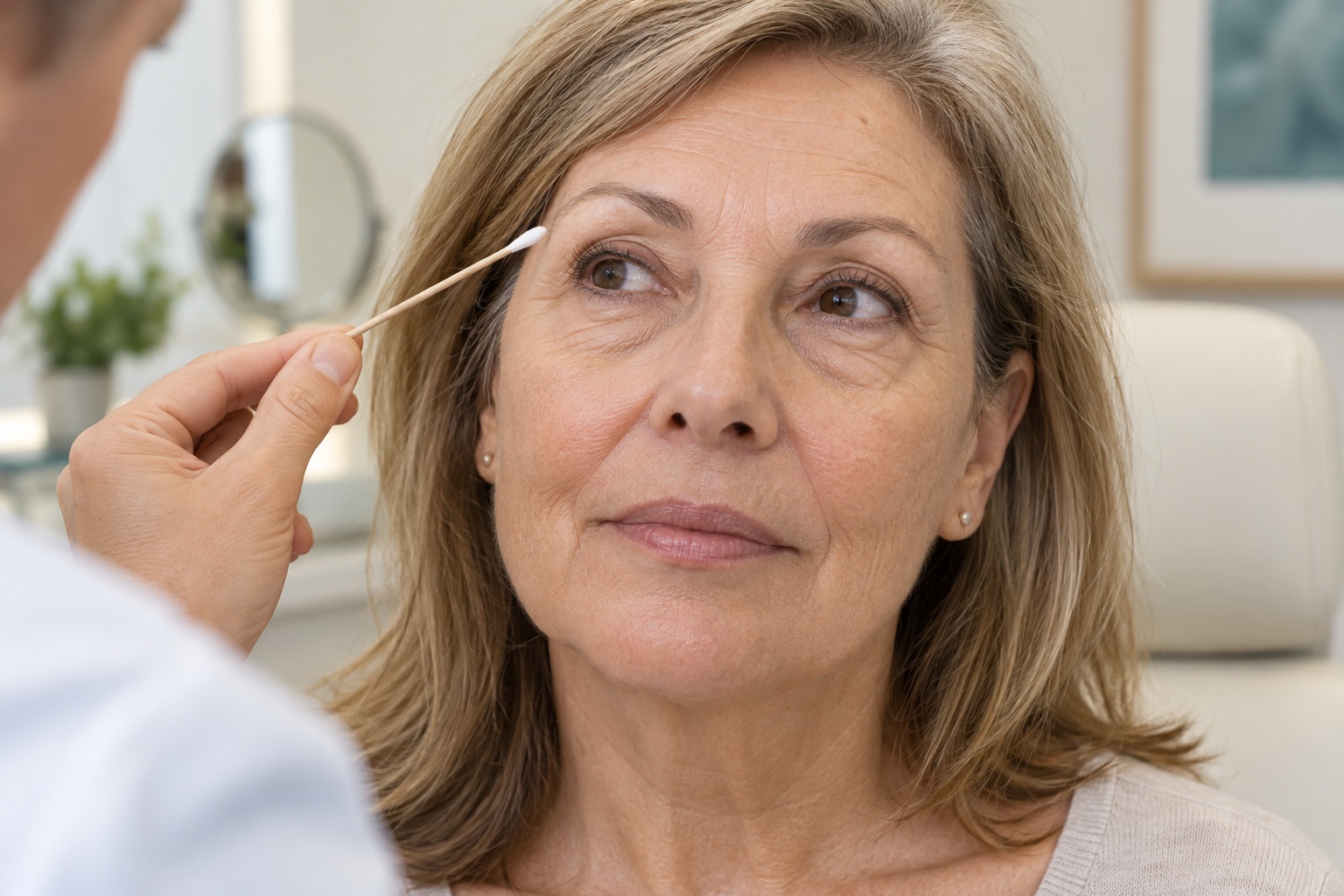 Valoración médica de los párpados antes de una blefaroplastia