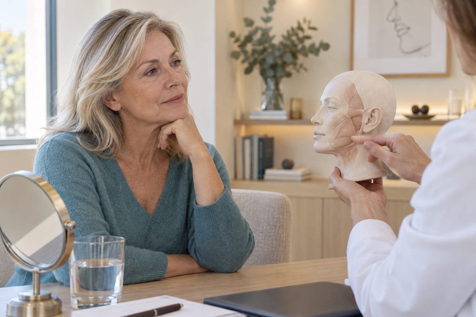 Consulta para valorar un lifting facial o un tratamiento de medicina estética